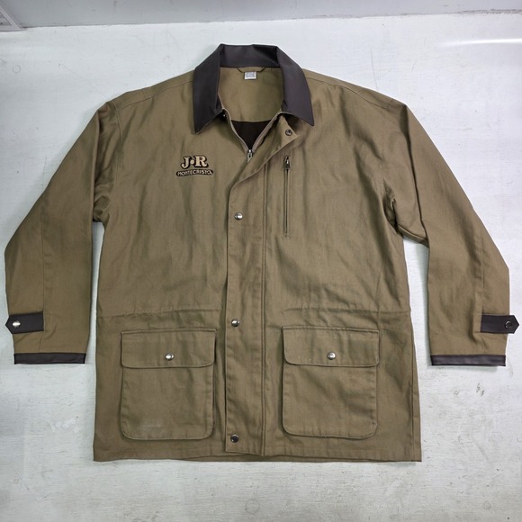 Vintage Monte Cristo JR Cigar Chore Coat Jacket Heavy Canvas Leather Trim Sz M